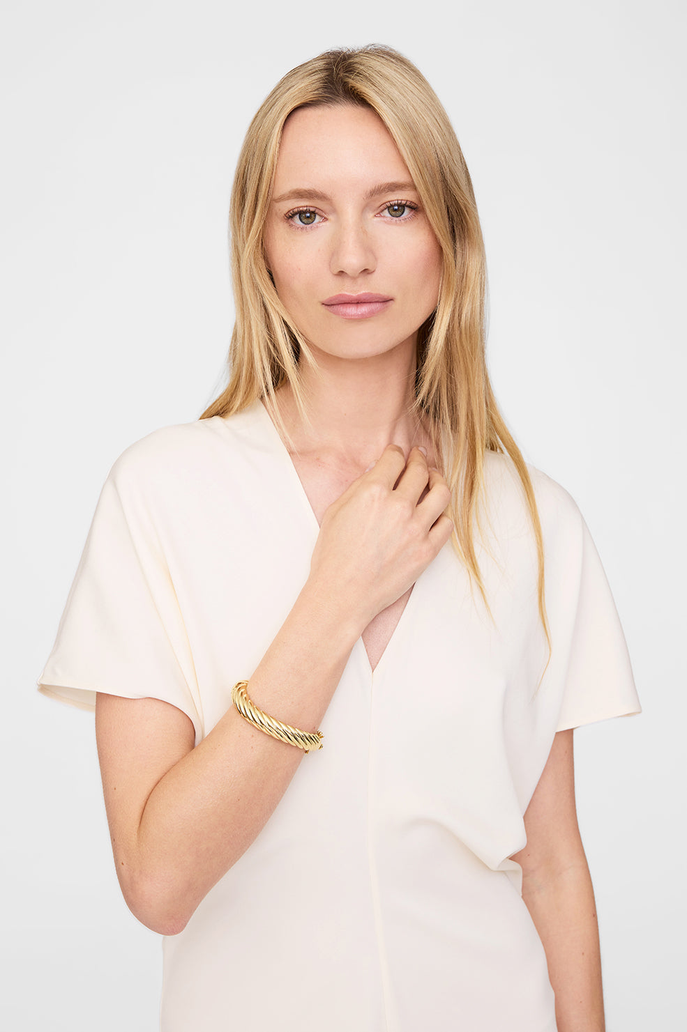ANINE BING Twist Bracelet - Gold - On Model View 