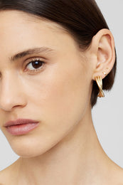 ANINE BING Twist Earrings - 14k Gold - On Model Front
