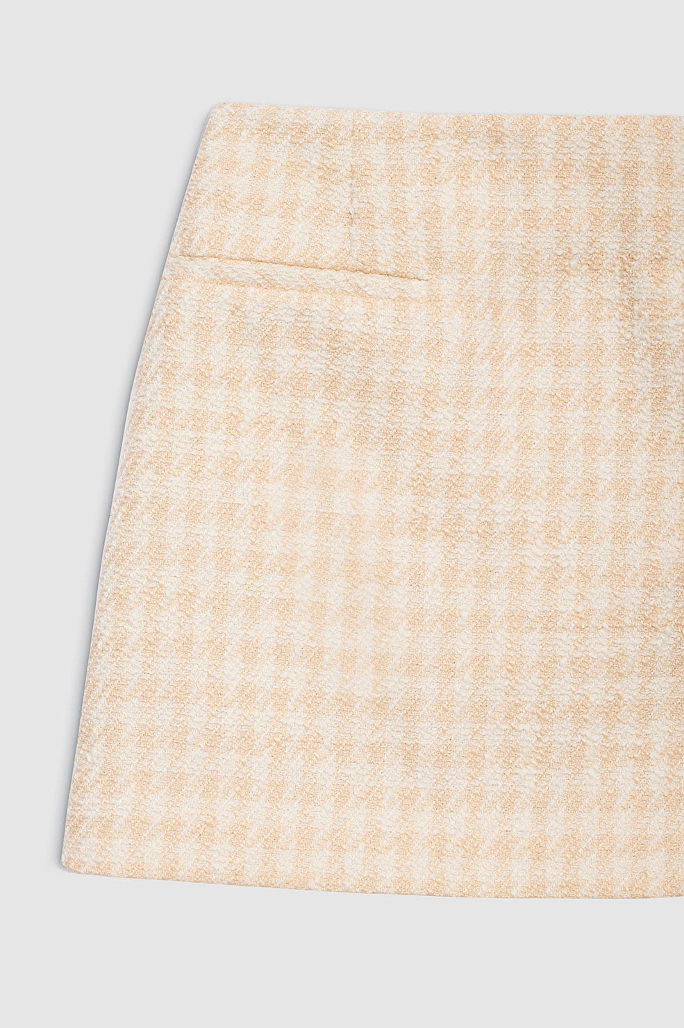 ANINE BING Vanessa Skirt - Cream And Peach Houndstooth - Detail View