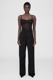 ANINE BING Via Bodysuit - Black Lace - On Model Front