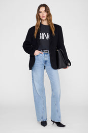 ANINE BING Wagner Tee Stencil - Vintage Black - on model front second image