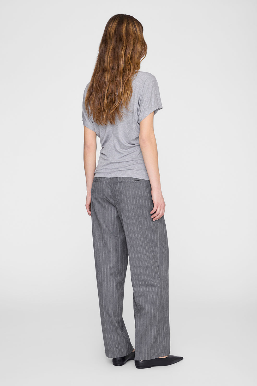 ANINE BING Zadig Tee - Grey Melange - on model back