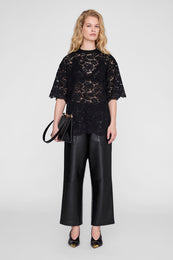 ANINE BING Zeina Top - Black Lace - on model front