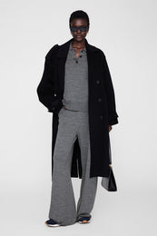 ANINE BING Adley Pant - Medium Heather Grey - on model front second image 