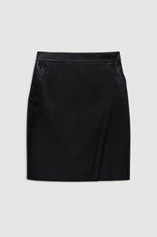 featured-img|ANINE BING Alanis Skirt - Black Recycled Leather - front view