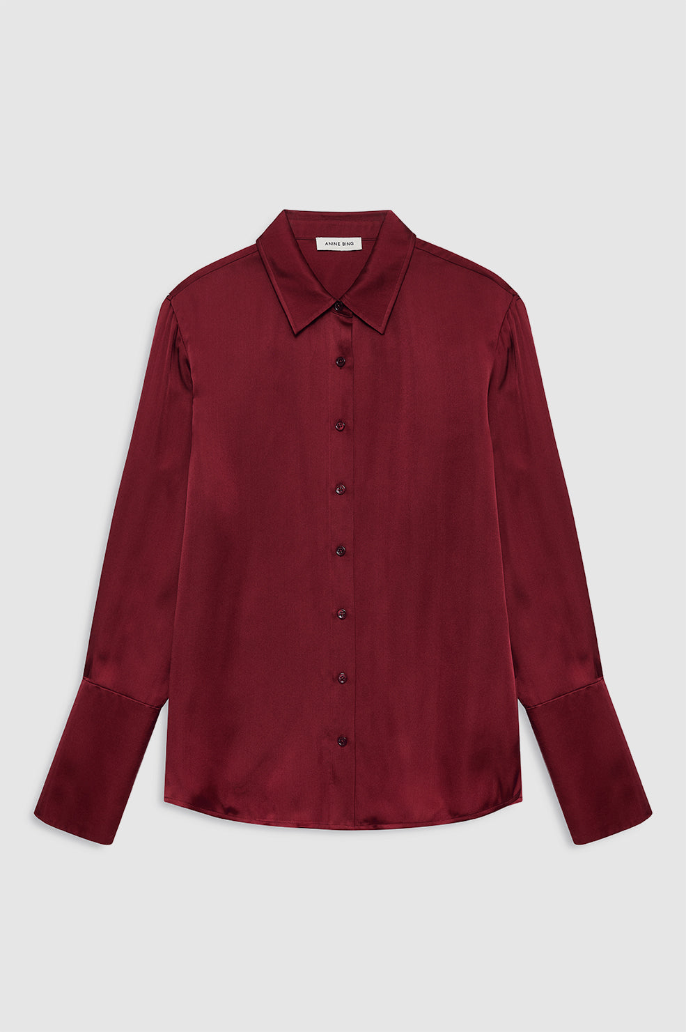 ANINE BING Amanda Shirt - Cabernet - Front View