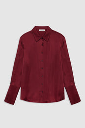ANINE BING Amanda Shirt - Cabernet - Front View
