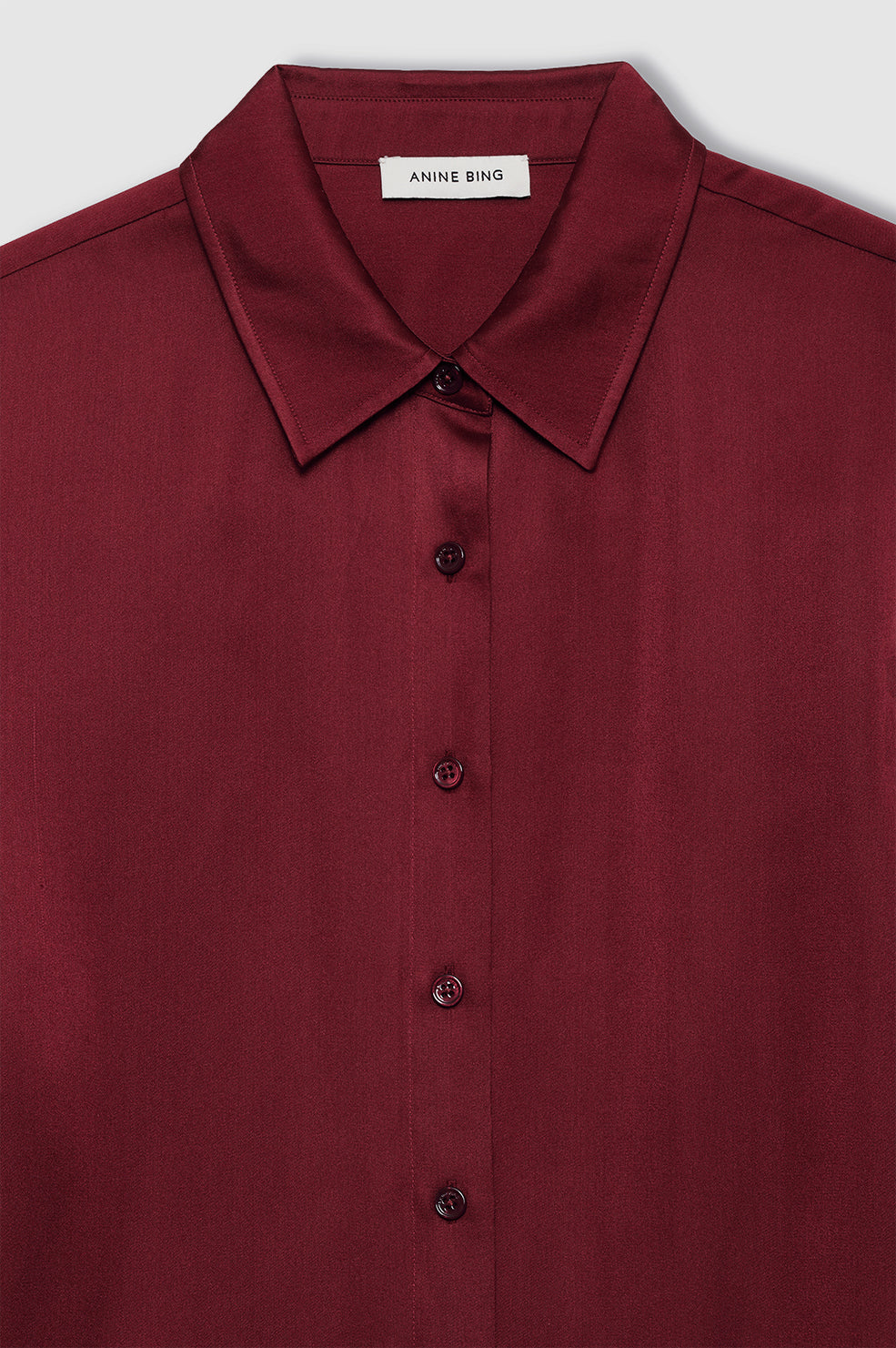 ANINE BING Amanda Shirt - Cabernet - Detail View