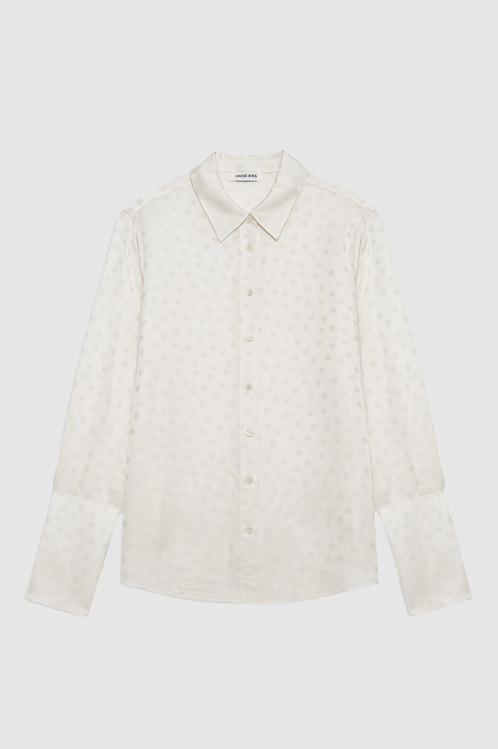 ANINE BING Amanda Shirt - Ivory Dot Jacquard - front view