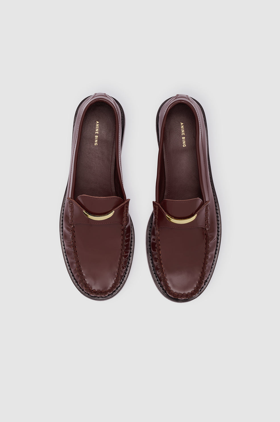 ANINE BING Amoc Loafer - Fig - top view