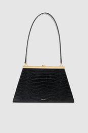 ANINE BING Anine Bag - Black Embossed - Front View 