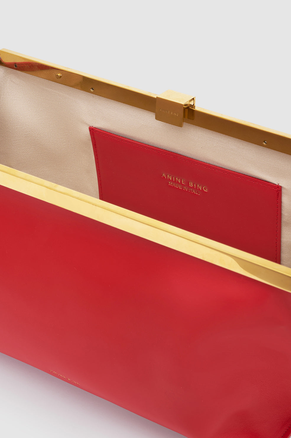 ANINE BING Anine Clutch - Tango Red - top view
