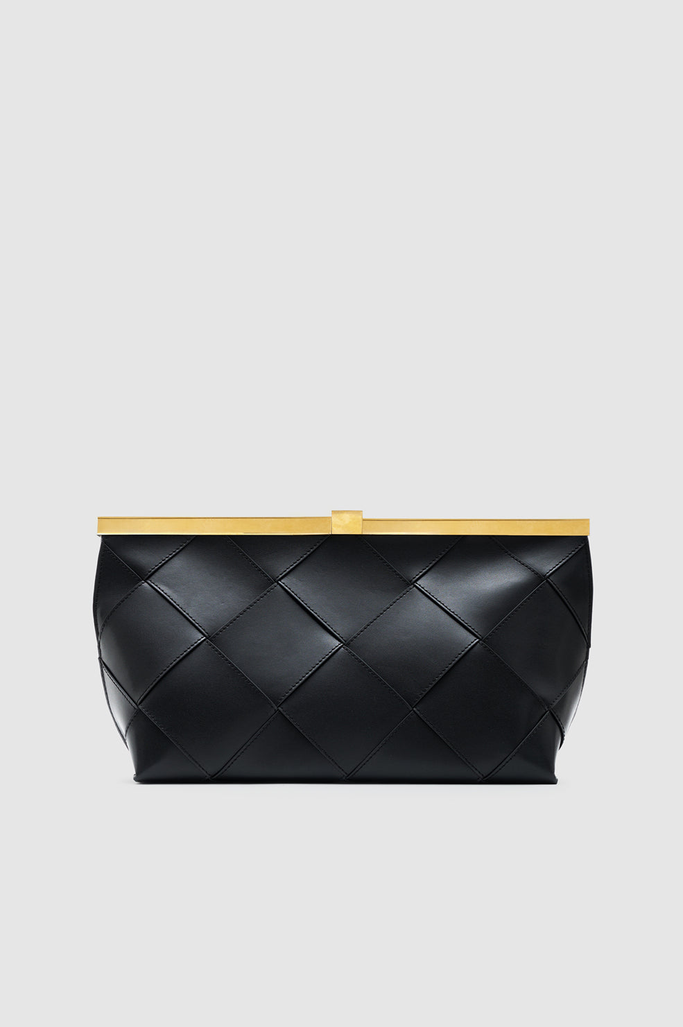 ANINE BING - Anine Clutch Braided Leather - Black - Back View