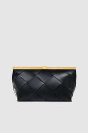 ANINE BING - Anine Clutch Braided Leather - Black - Back View