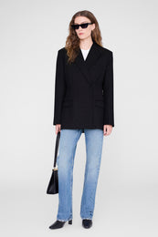 ANINE BING Aretha Blazer - Black - on model front second image