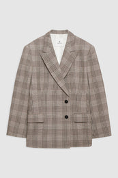 featured-img|ANINE BING Aretha Blazer - Brown Plaid - front view