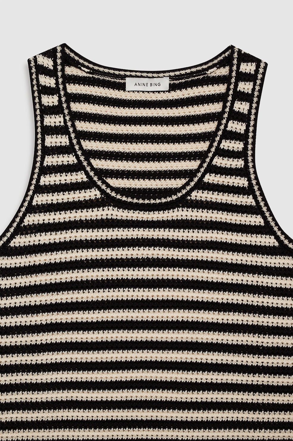 ANINE BING Arie Dress - Black And Ivory Stripe