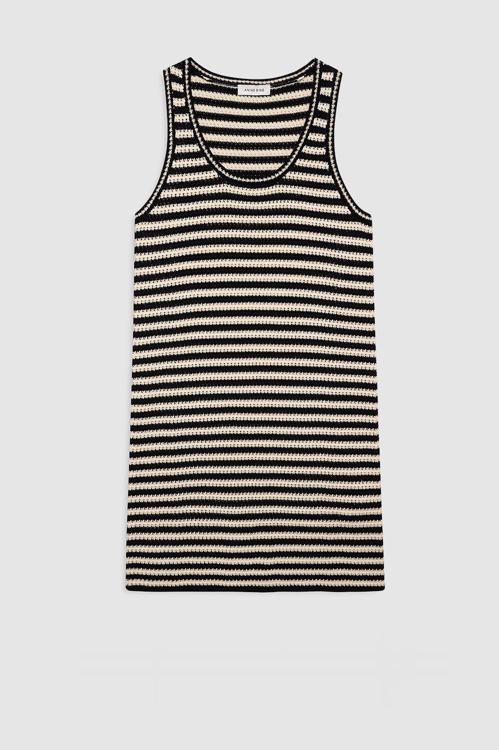 ANINE BING Arie Dress - Black And Ivory Stripe thumbnail
