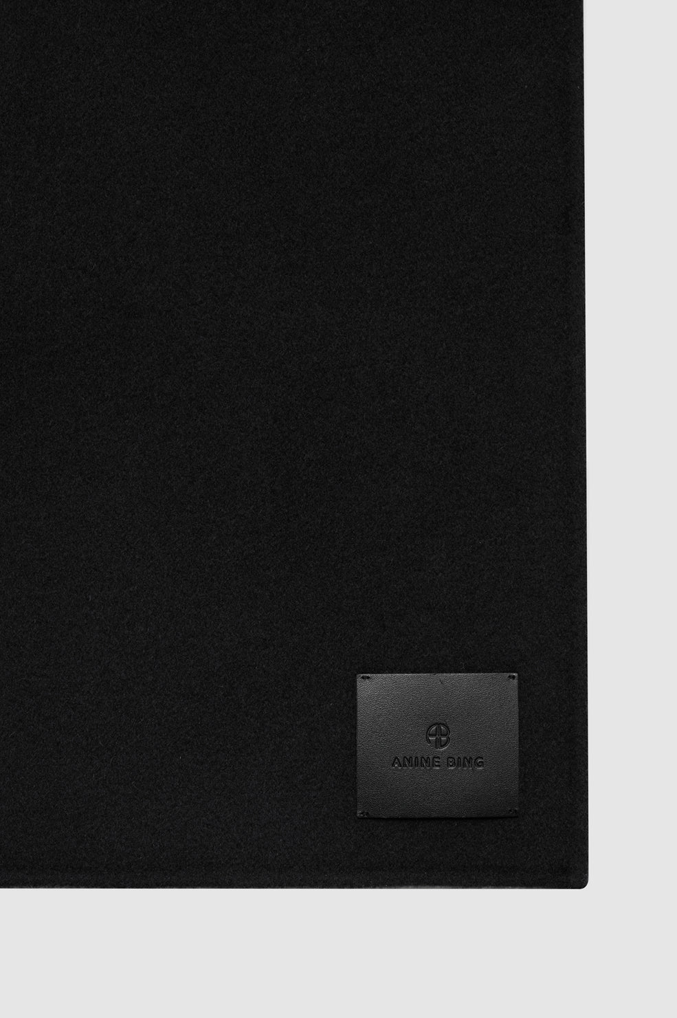 ANINE BING - Ava Scarf - Black Cashmere Blend - Detail View