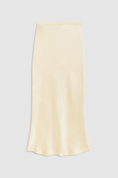 ANINE BING Bar Silk Skirt - Butter Yellow - front view
