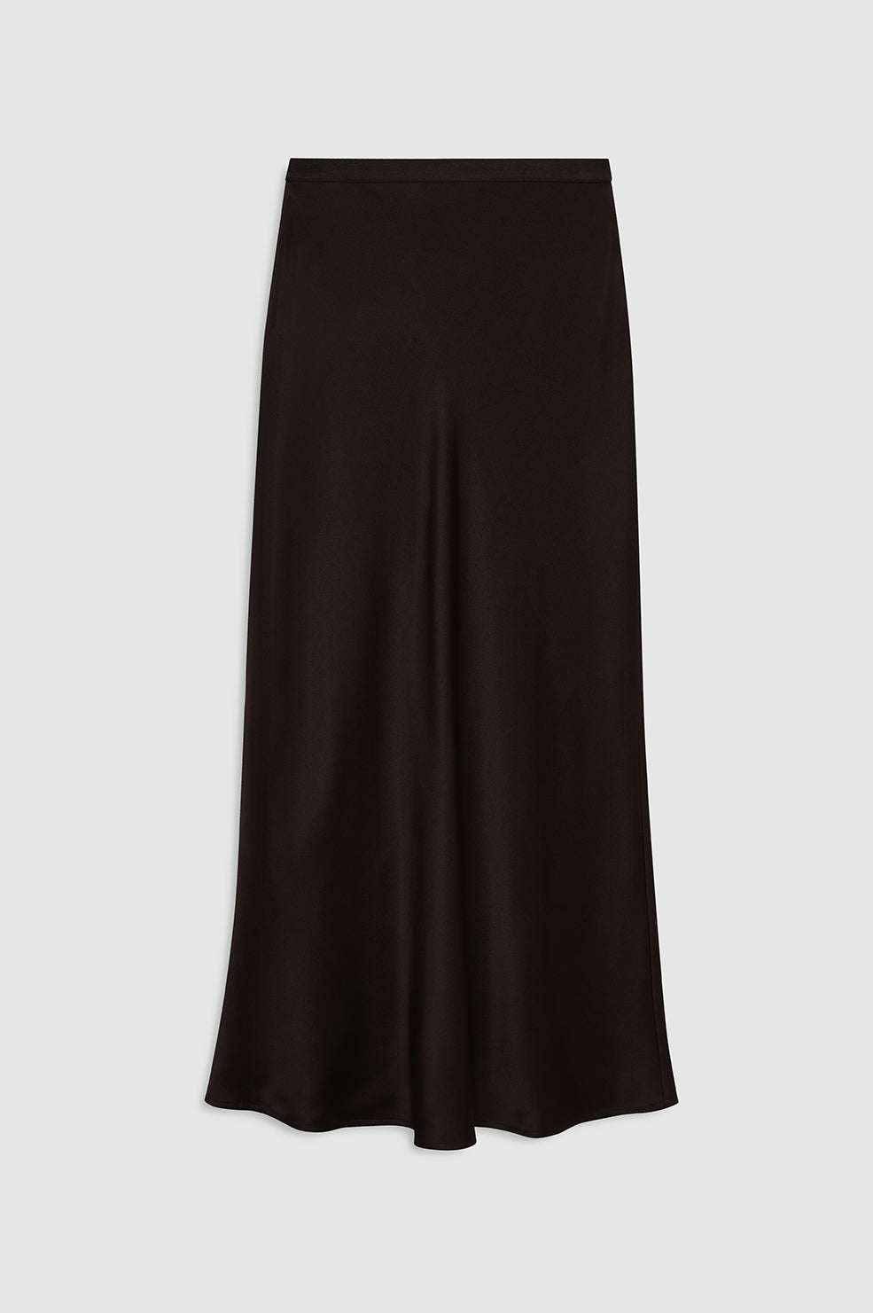featured-img|ANINE BING Bar Silk Skirt - Deep Brown - front view