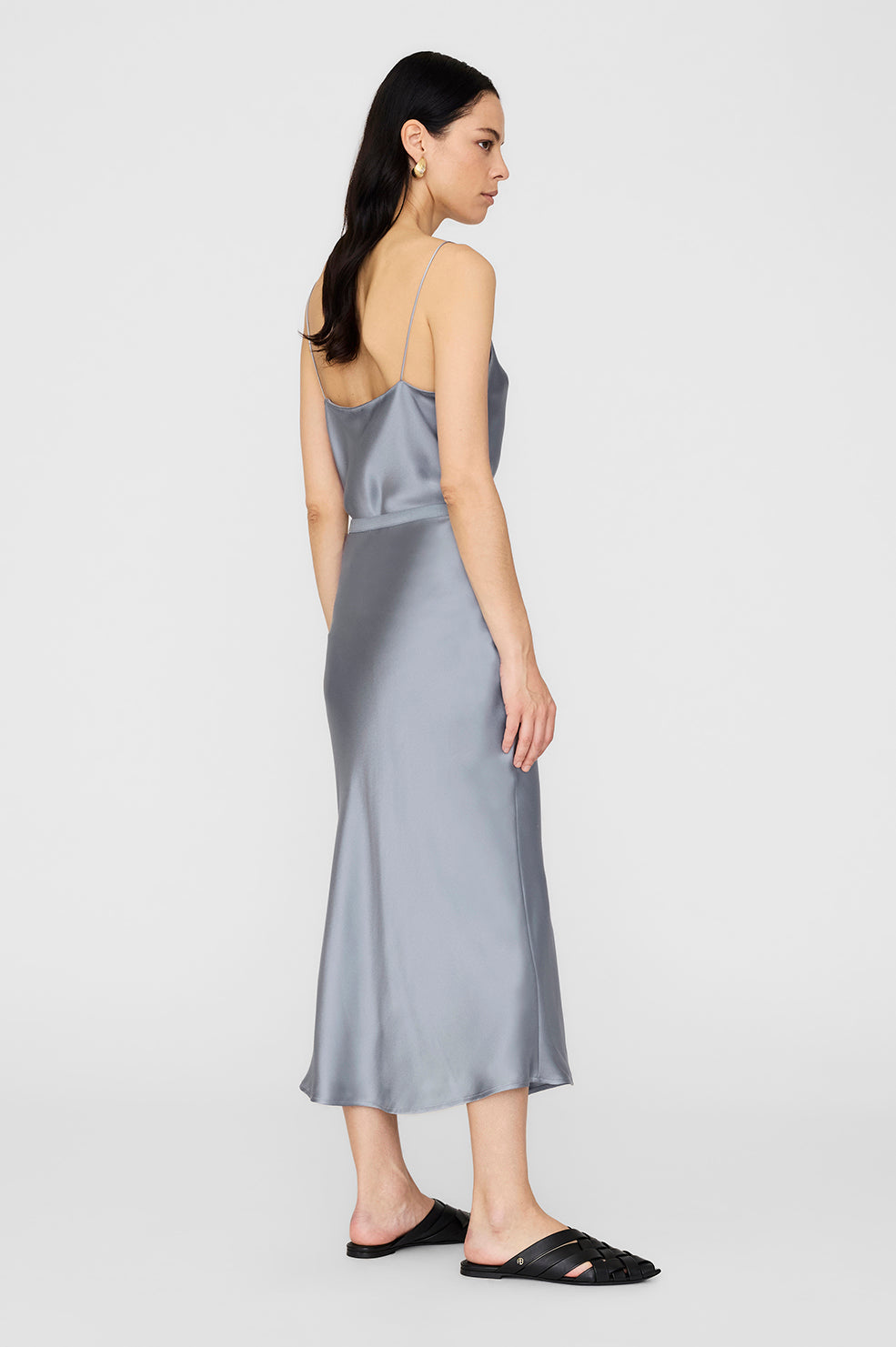 ANINE BING Bar Silk Skirt - Pastel Blue thumbnail