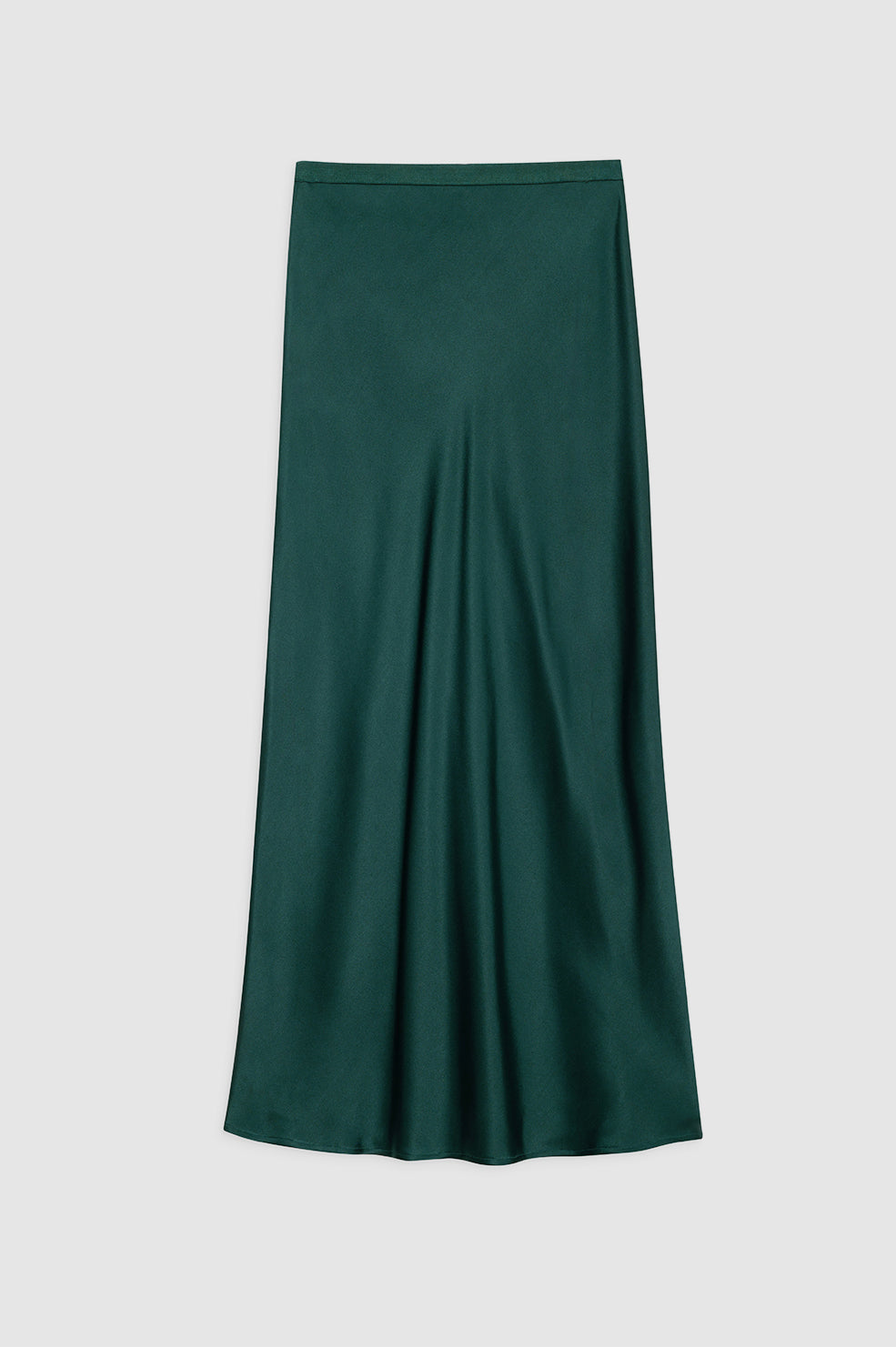 featured-img|ANINE BING Bar Silk Skirt - Dark Teal - Front View