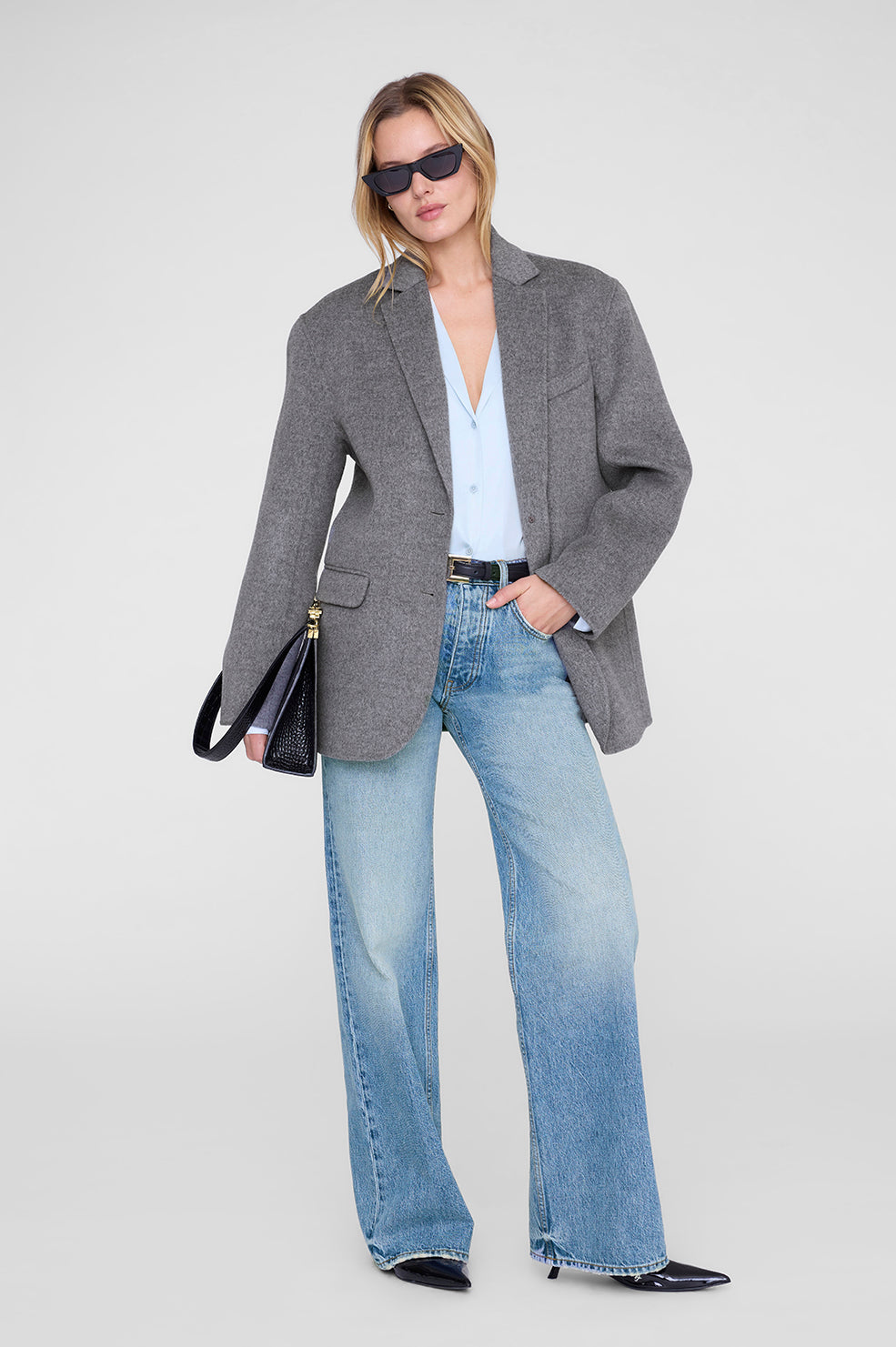 ANINE BING Bethany Shirt - Pale Blue thumbnail