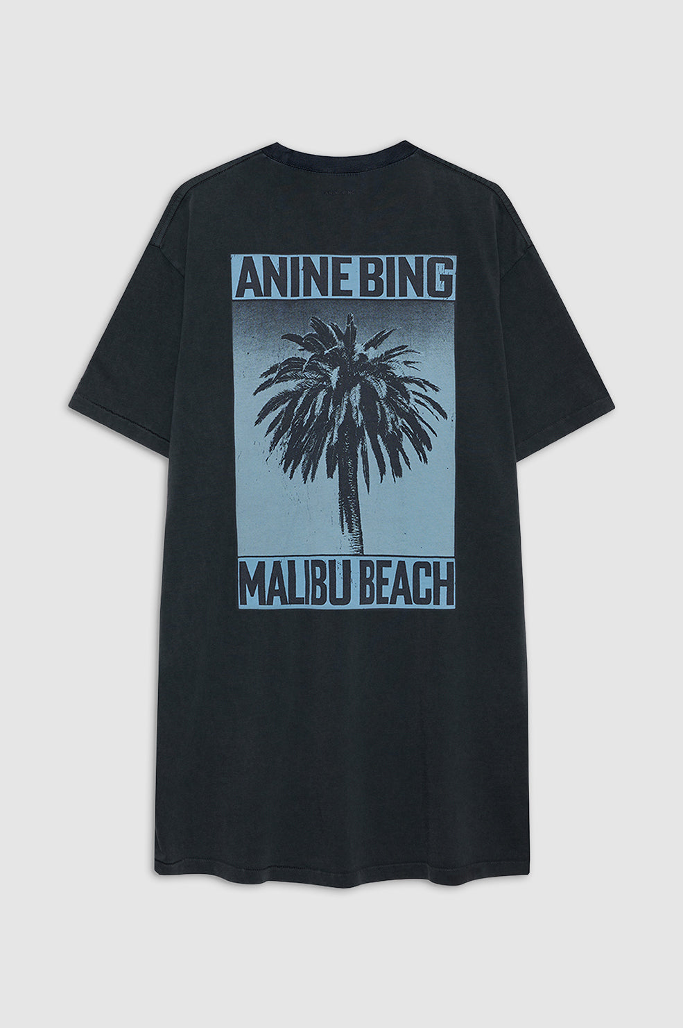 ANINE BING Beth Mini Dress Palm - Washed Black - back view