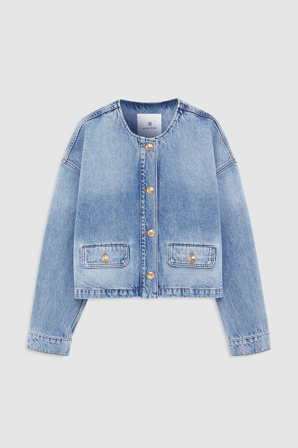 ANINE BING Blanche Jacket - Caspian Blue - front view