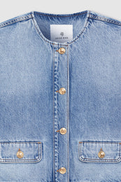 ANINE BING Blanche Jacket - Caspian Blue - detail view