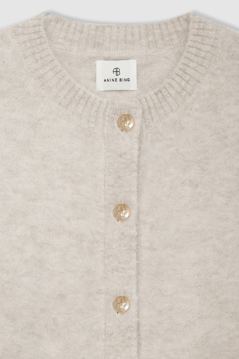 ANINE BING Bobbie Cardigan - Light Oat thumbnail