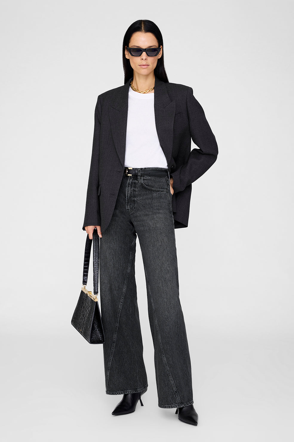 ANINE BING Brie Jean - Arctic Night - On Model Front 