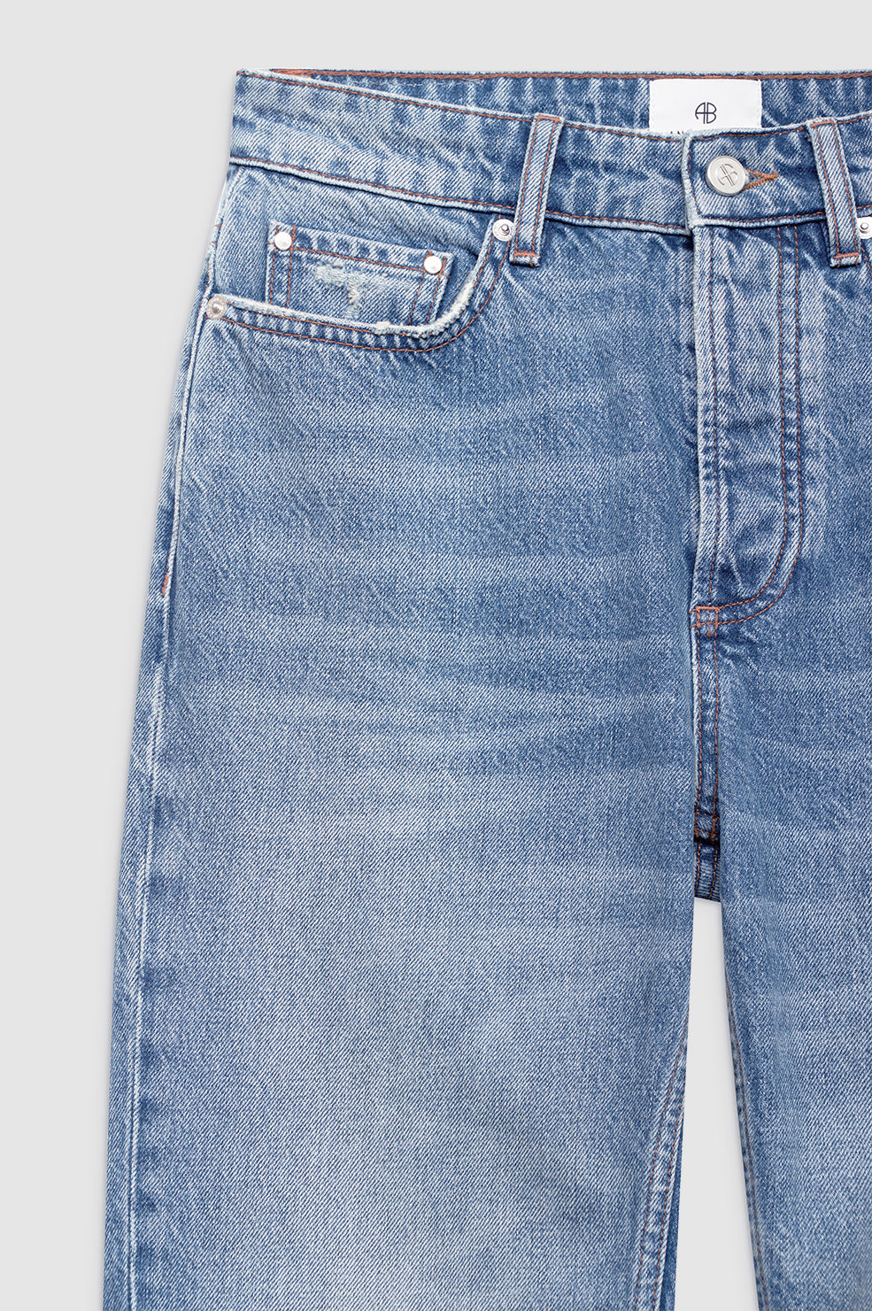 ANINE BING Bruno Jean - Destructed Antique Blue - Detail View