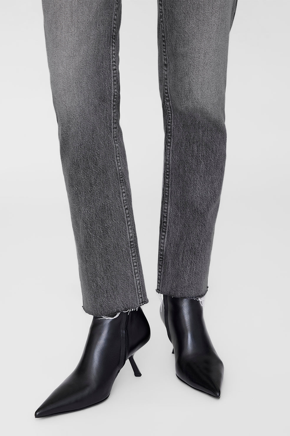 ANINE BING Bruno Jean - Ash Grey - on model detail view