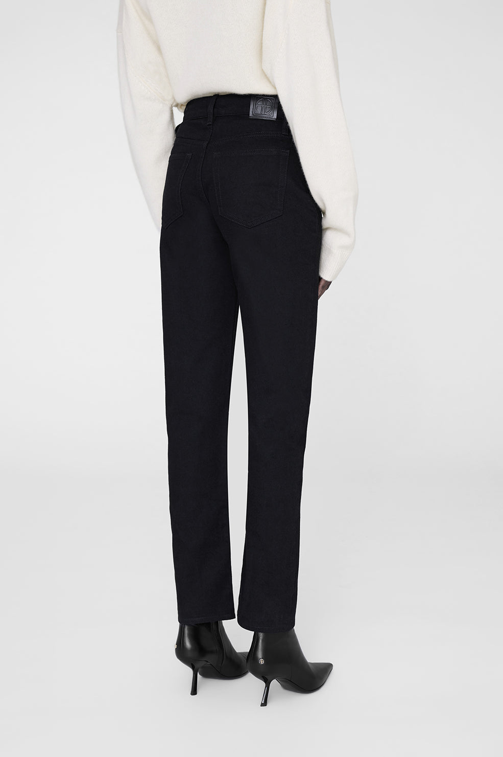 ANINE BING Bruno Jean - Black - On Model Back Detail View