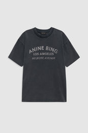ANINE BING Cade Tee Melrose Stencil - Washed Black - front view
