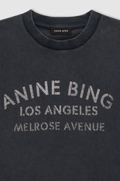 ANINE BING Cade Tee Melrose Stencil - Washed Black - detail view
