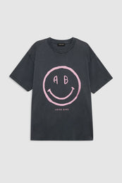 ANINE BING Cade Tee Smiley - Washed Grey - front view