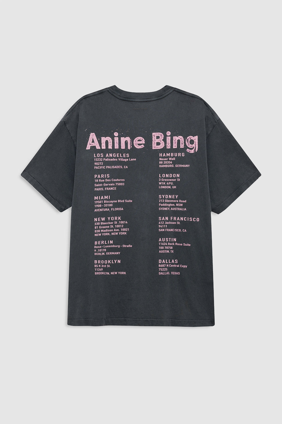 ANINE BING Cade Tee Smiley - Washed Grey - back view