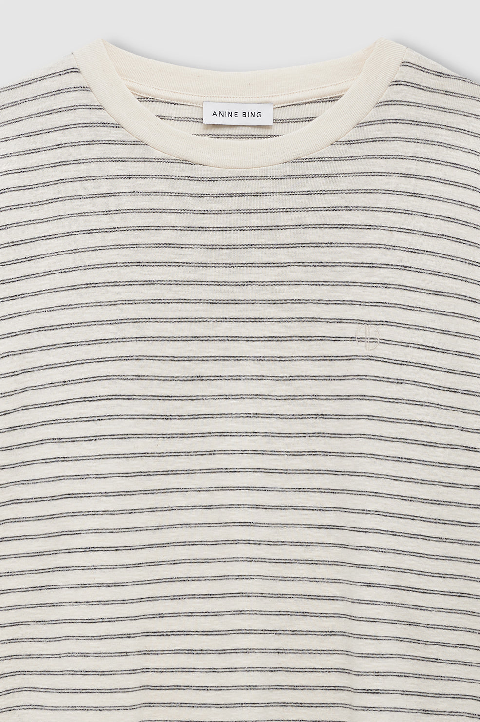 ANINE BING Cade Tee - Black Stripe - detail view