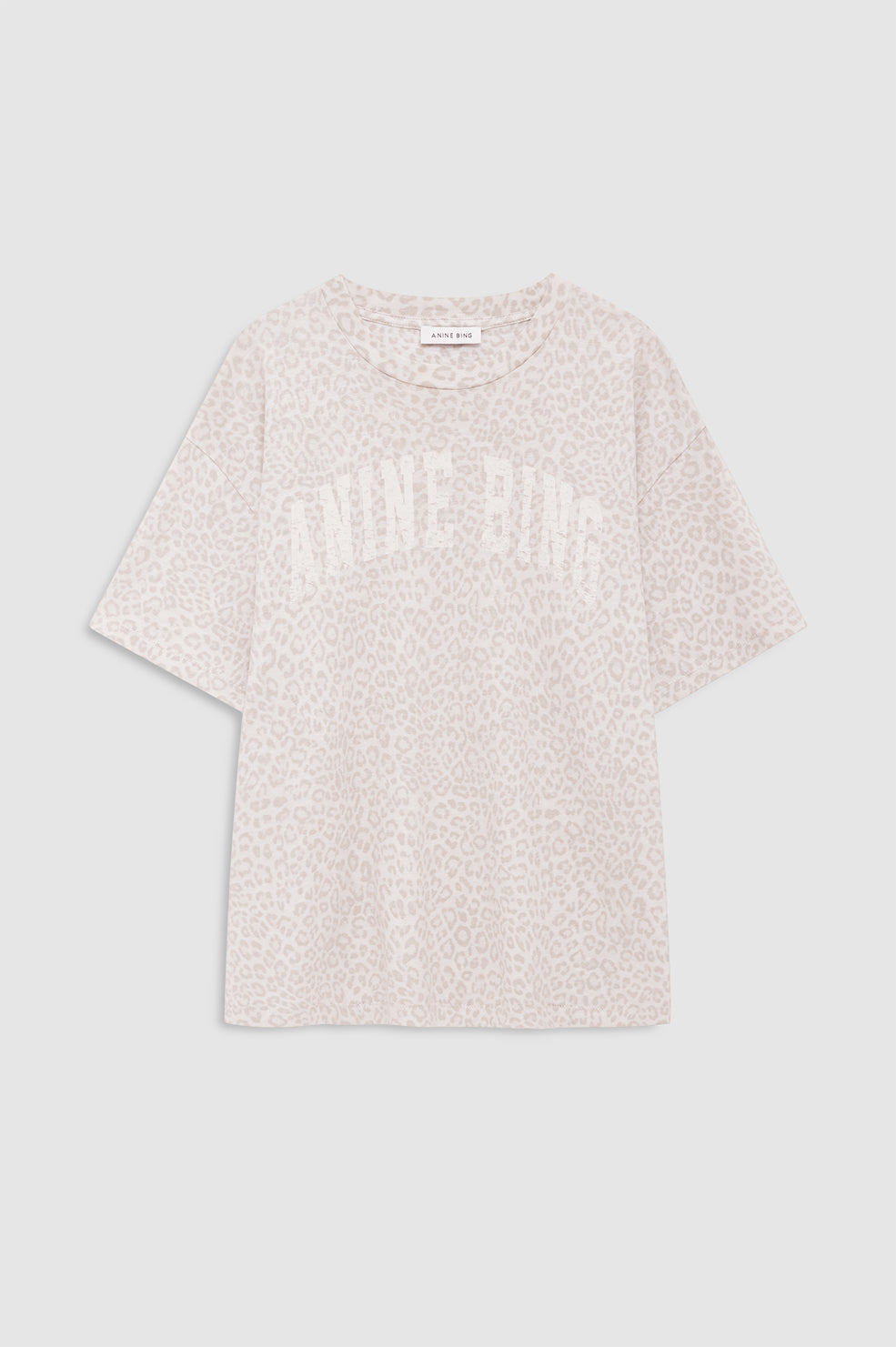 ANINE BING Cade Tee Anine Bing - Washed White Leopard - front view