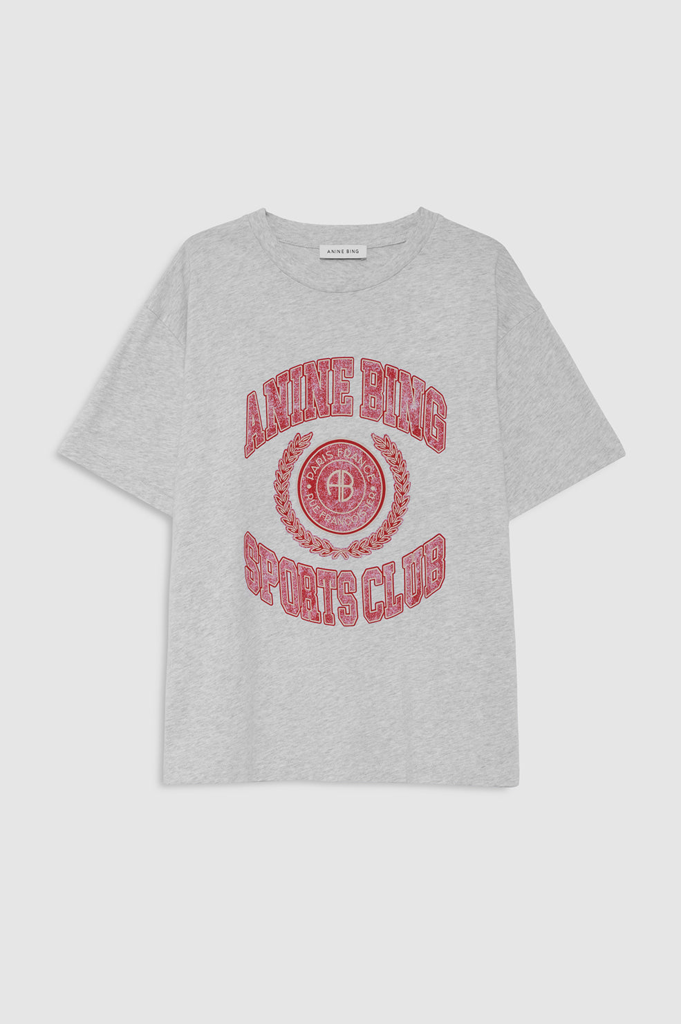 ANINE BING Cade Tee Collegiate - Grey - front view