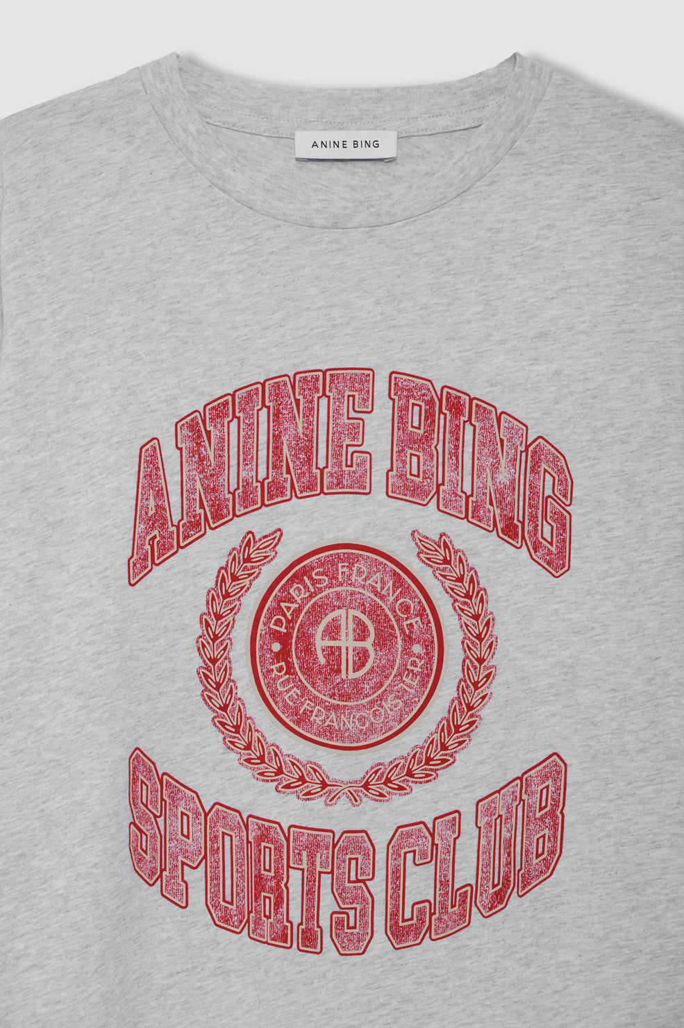 ANINE BING Cade Tee Collegiate - Grey - detail view
