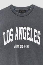 ANINE BING Cade Tee Los Angeles University - Washed Grey - detail view