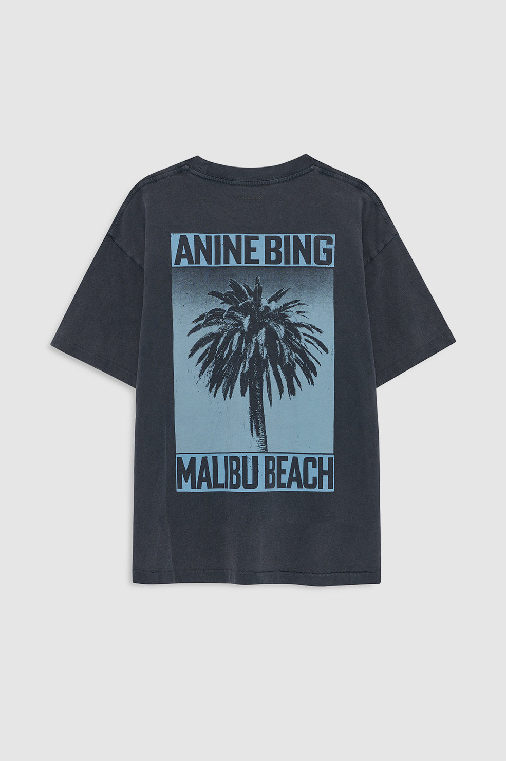 ANINE BING Cade Tee Palm - Washed Black - back view