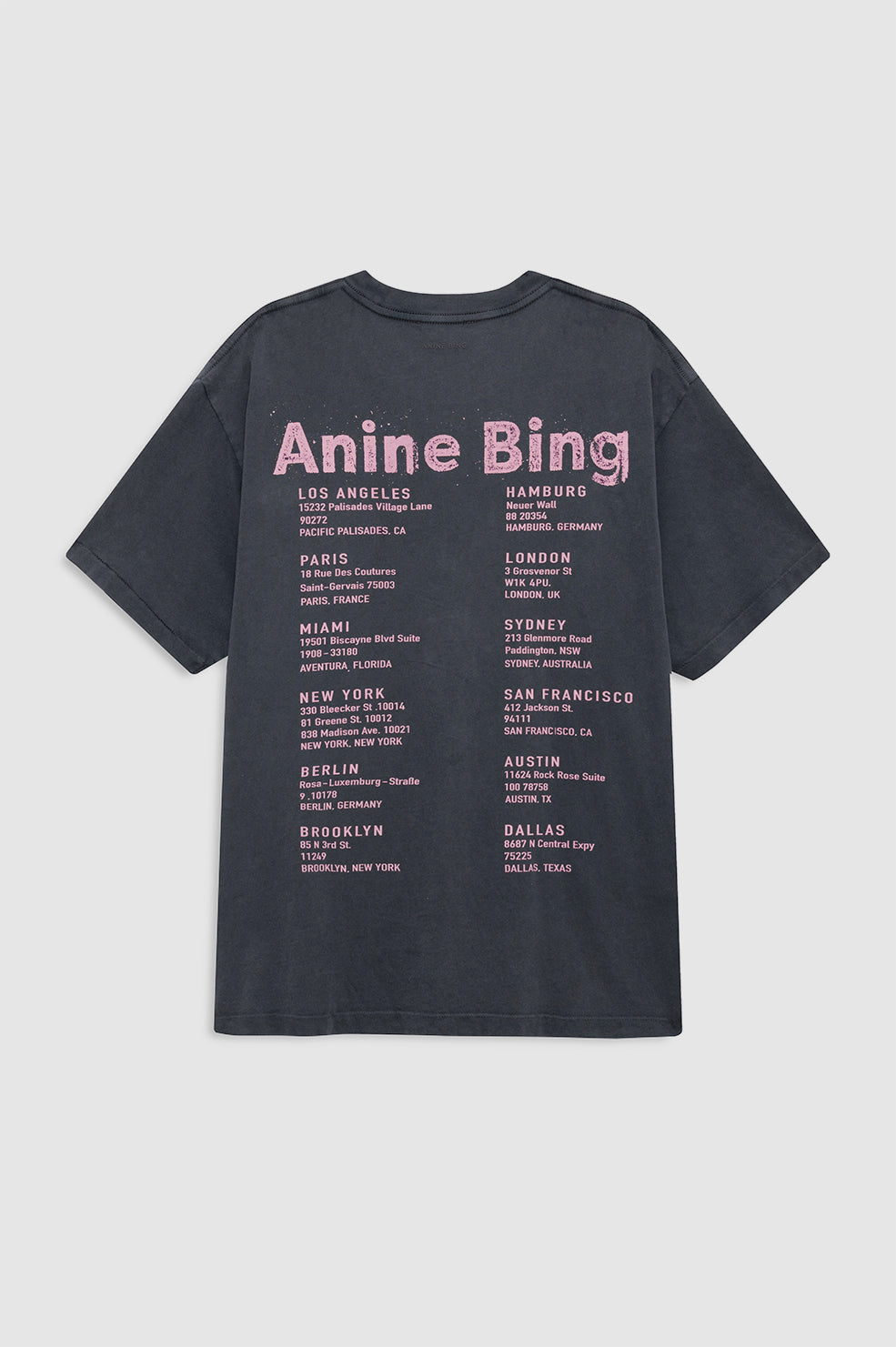 ANINE BING Cade Tee Smiley - Washed Grey - back view