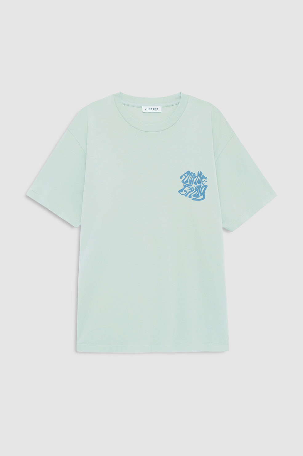 ANINE BING Cade Tee Wave - Washed Seafoam - front view