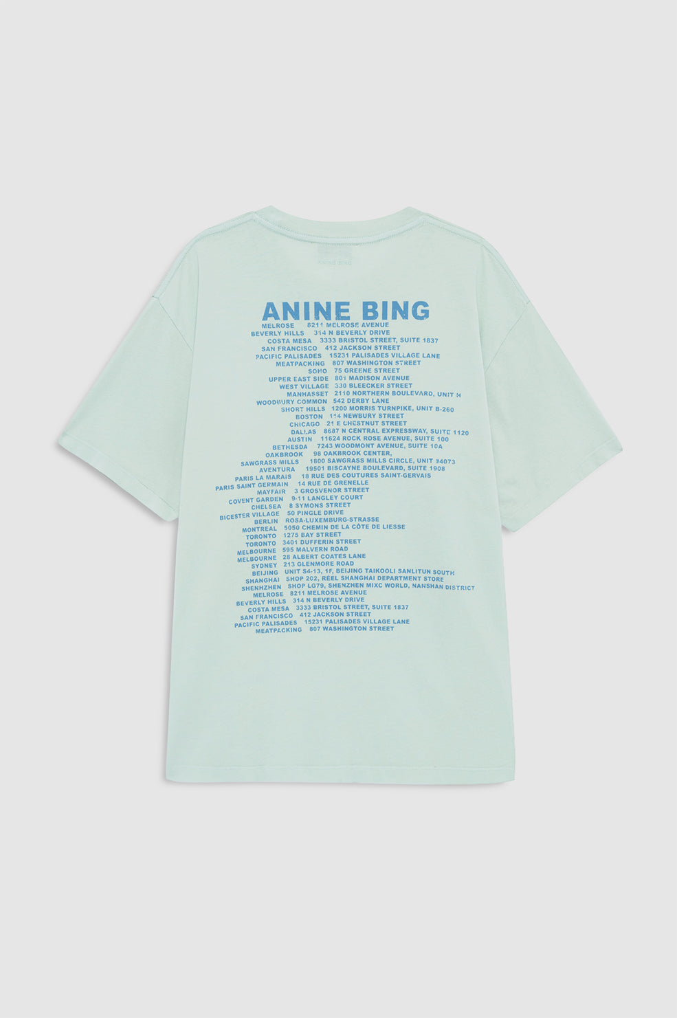 ANINE BING Cade Tee Wave - Washed Seafoam - back view