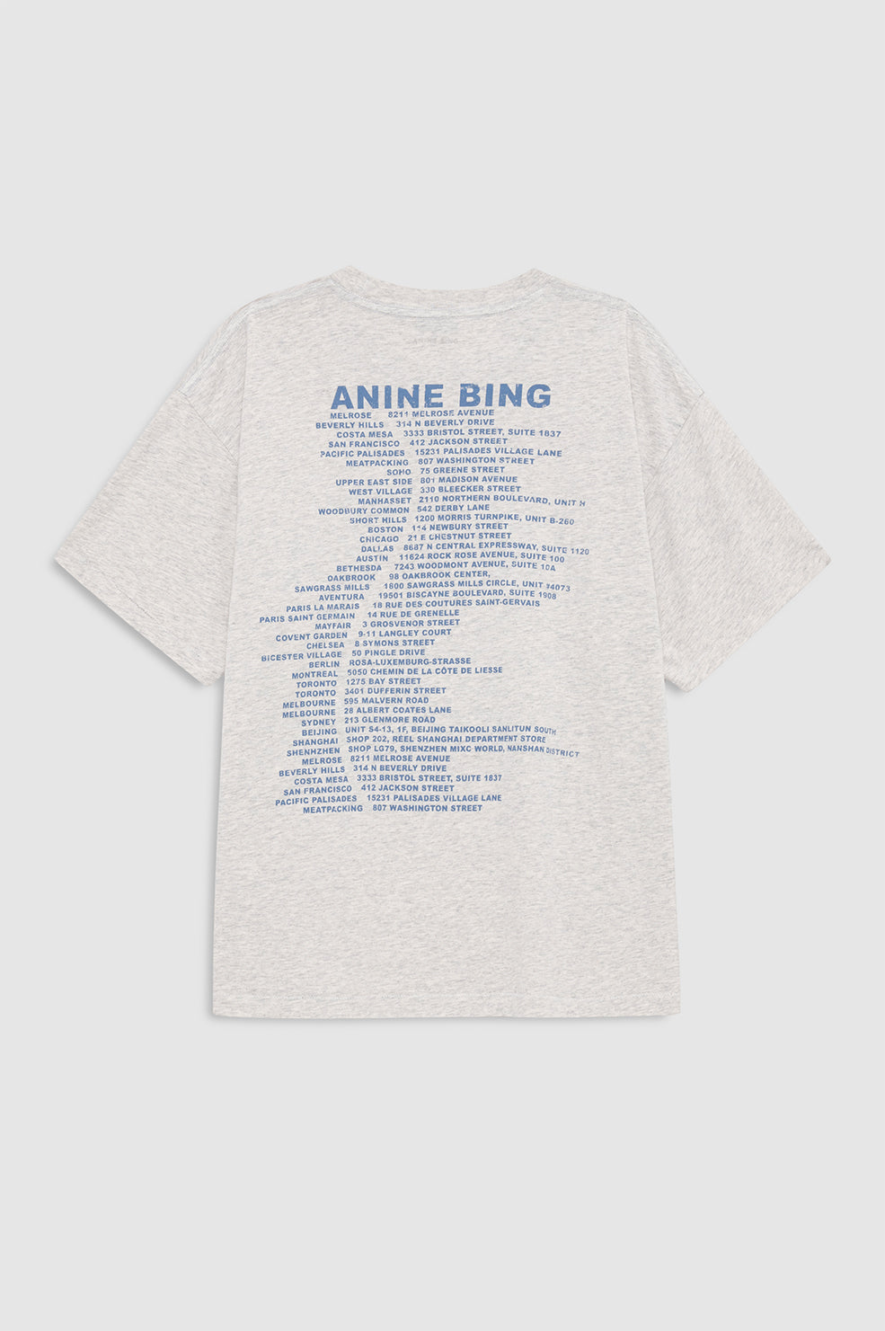 ANINE BING Cade Tee Wave - Heather Grey - back view